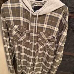 Vans Men's Shacket Hoodie- Green and Gray